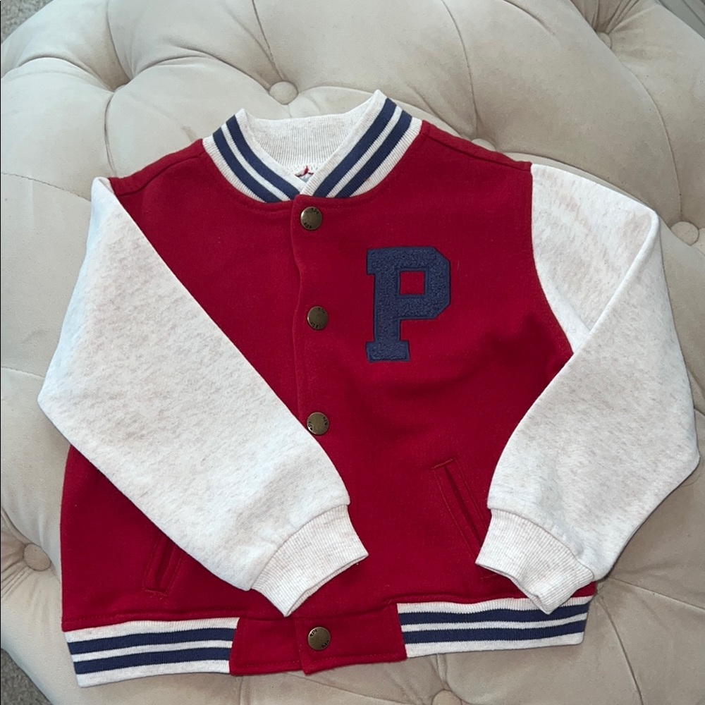 Kids Varsity Jacket - Red and White